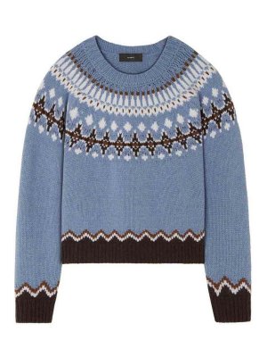 ALANUI: Suéteres con cuello pico - Suéter Cuello Redondo - Azul