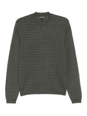 EMPORIO ARMANI: Suéteres con cuello pico - Suéter Cuello Redondo - Verde