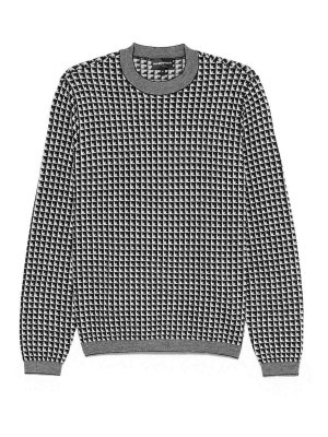 EMPORIO ARMANI: Suéteres con cuello pico - Suéter Cuello Redondo - Negro