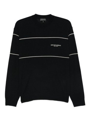 EMPORIO ARMANI: Pull col rond - Pull Col Rond - Bleu