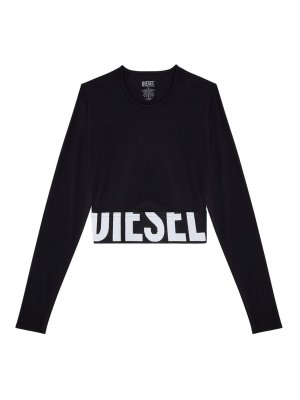 DIESEL: Tops y camisetas sin mangas - Top - Negro