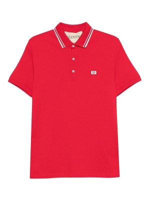 VALENTINO: polo shirts - Vlogo Signature Cotton Polo Shirt