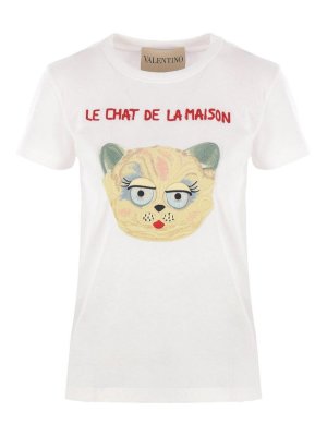 VALENTINO: t-shirts - Le Chat De La Maison Cotton T-Shirt