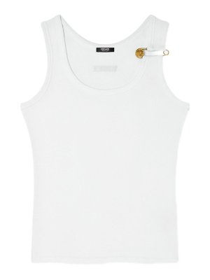 VERSACE: Tops & Tank tops - Logo Cotton Tank Top