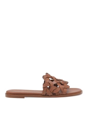 Gianvito Rossi: flat shoes - Amalfi Leather Flat Sandals