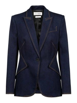 ALEXANDER MCQUEEN: blazers - Blazer In Jeans-Optik
