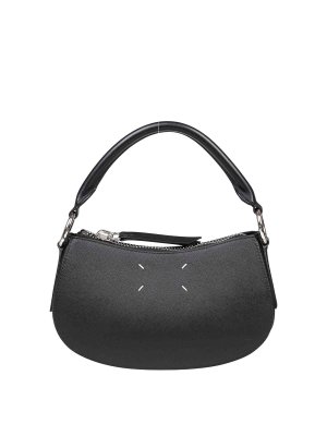 Maison Margiela: shoulder bags - Hobo bag in black leather
