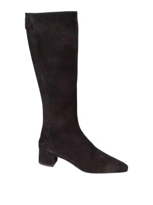 Aquazzura: boots - SAINT HONORE 35 BOILE IN SUEDE BLACK COLOR