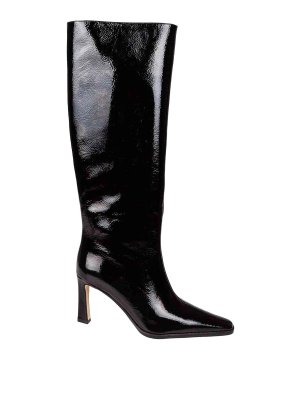 MICHAEL KORS: boots - Darrah Heeled boot in black paint leather