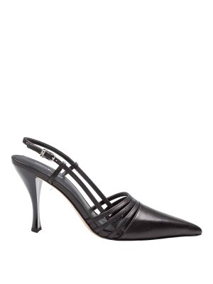 MICHAEL KORS: court shoes - Haisley Slingback in black leather
