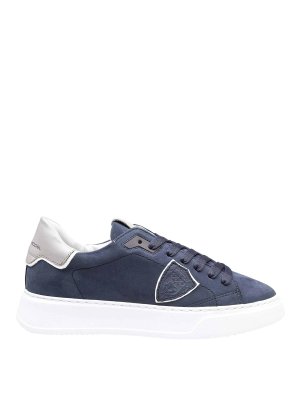PHILIPPE MODEL: trainers - Temple Low Sneakers in Nubuk blue color