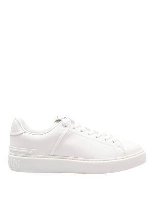 Balmain: trainers - Balmain Sneakers B Courest in white calfskin