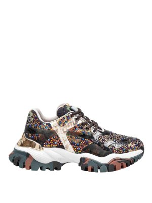 JOIA PARIS: trainers - Multicolor sneakers with applied rhinestones