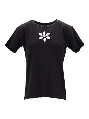 MERYLL ROGGE: t-shirts - Fitted T-Shirt W/ Embroidery