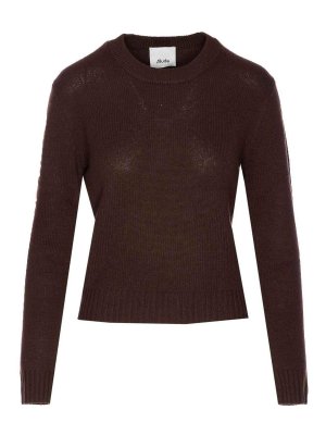 ALLUDE: Pull col rond - Pull Col Rond - Marron