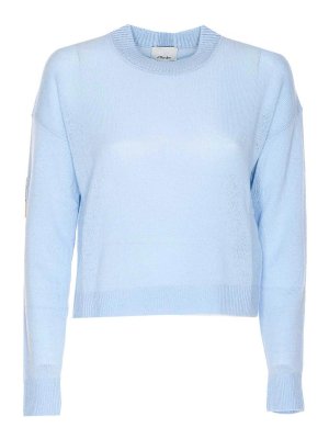 ALLUDE: Pull col rond - Pull Col Rond - Bleu