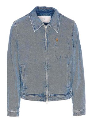 AMI PARIS: denim jacket - Denim Jacket Zip Closure