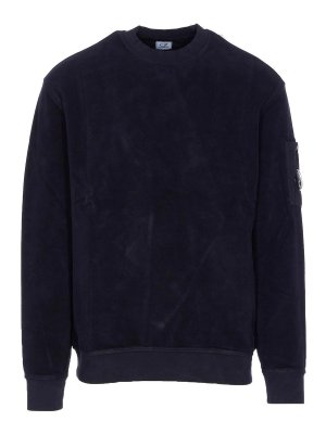 C.P. COMPANY: Sweatshirts & Sweaters - Blue logo Sweatshirt