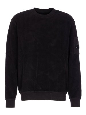 C.P. COMPANY: Sweatshirts & Sweaters - Black Logo Sweatshirt