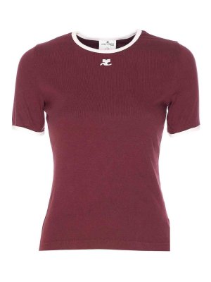 Courreges: T-shirts - T-Shirt - Rouge