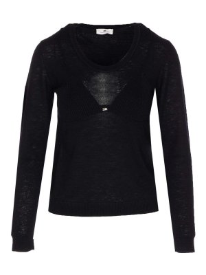 ELISABETTA FRANCHI: Tops & Tank tops - Black Long Sleeves Top