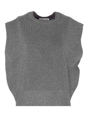 ESSENTIEL ANTWERP: maglieria gilet - Giubbotto di maglione d'argento