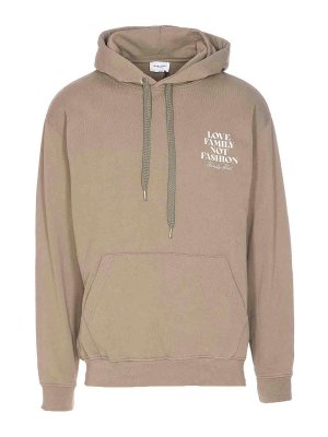 FAMILY FIRST: Sweatshirts & Sweaters - Green Hoodie Print Logo On The Front