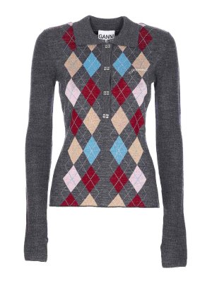 GANNI: Polos  - Polo - Gris