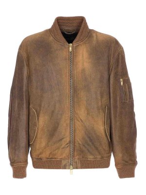 GOLDEN GOOSE: Lederjacken - Lederjacke - Braun