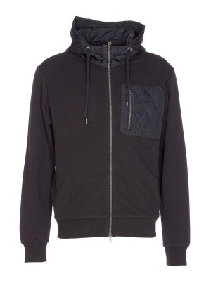 HERNO: Felpe e maglie - Chiusura a zip con cappuccio nero