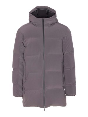 HERNO: padded jackets - Grey Down Jacket Zip Closure On The Front