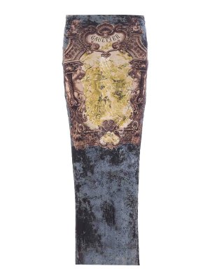 JEAN PAUL GAULTIER: Long skirts - Black Mesh Long Skirt