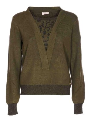 Liu Jo: Suéteres con cuello pico - Suéter Cuello Redondo - Verde