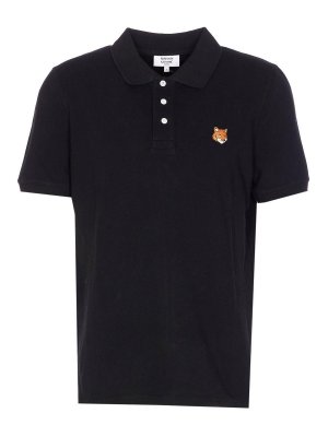 MAISON KITSUNÉ: polo shirts - Black Fox Head Polo