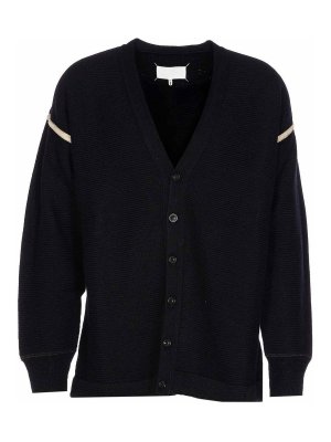 Maison Margiela: cardigans - Black Cardigan Buttons Closure
