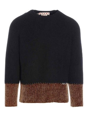 Marni: Suéteres con cuello pico - Suéter Cuello Redondo - Negro