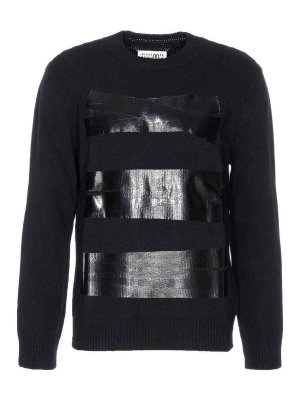 MM6 MAISON MARGIELA: Suéteres con cuello pico - Suéter Cuello Redondo - Negro