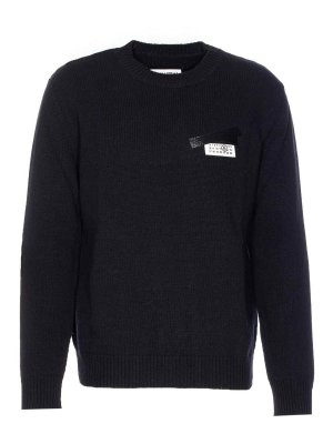 MM6 MAISON MARGIELA: Suéteres con cuello pico - Suéter Cuello Redondo - Negro