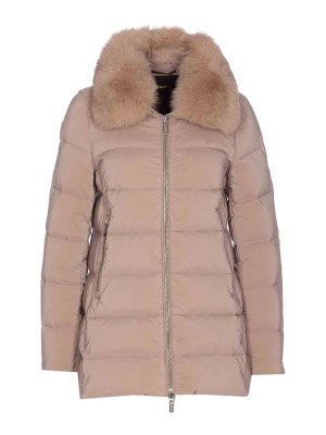 MOORER: padded jackets - Beige Dorado Down Jacket Frontal Zip Closure