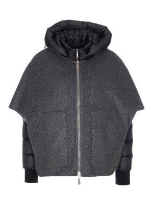 MOORER: padded jackets - Dark Grey Pegaso Down Jacket