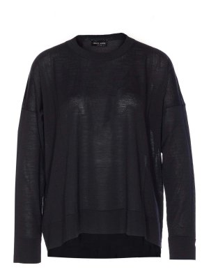 ROBERTO COLLINA: crew necks - Black Sweater