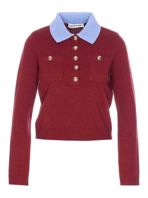 Self Portrait: crew necks - Contrast Collar Sweater