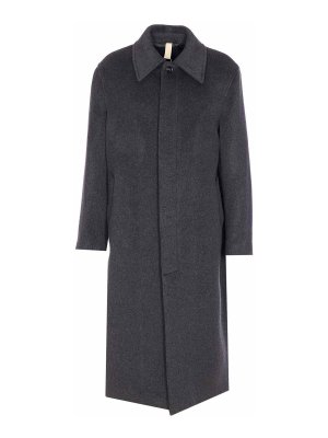 SUNFLOWER: short coats - Grey Winter Coat Frontal Buttons Closure