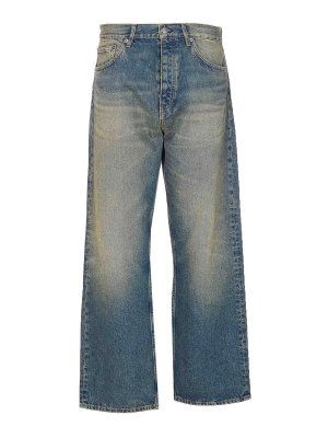 SUNFLOWER: bootcut jeans - Dirty Blue Loose Jeans Buttons Closure