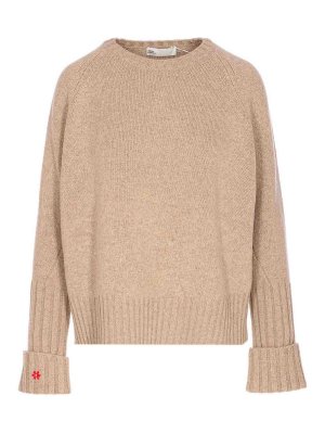 TORY BURCH: crew necks - Beige Sweater