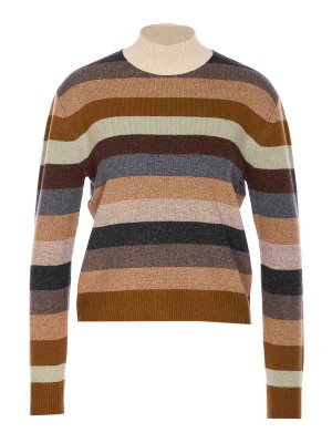 TORY BURCH: crew necks - Multicolor Merino Sweater