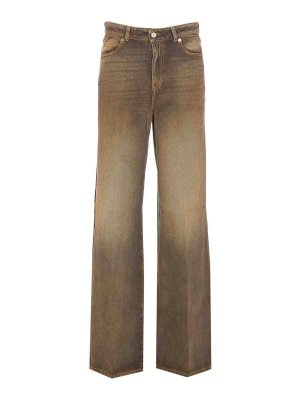 TRUE AVENUE: bootcut jeans - Brown Clara Jeans Zip And Button Closure