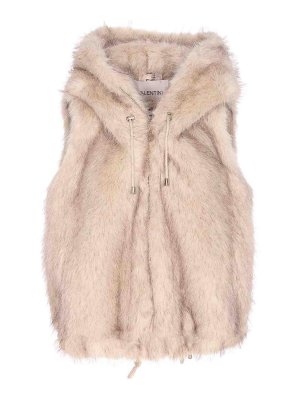 VALENTINI 1972: Fourrure - Manteau En Fourrure - Blanc