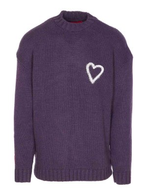 VISION OF SUPER: Suéteres con cuello pico - Suéter Cuello Redondo - Púrpura