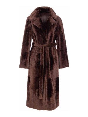 YVES SALOMON: short coats - Brown Coat